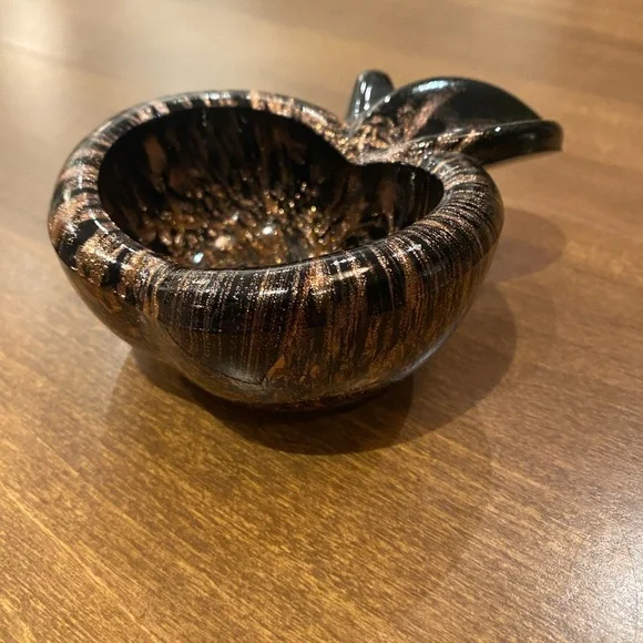 Vintage Murano Venetian Glass Apple Shaped Ashtray/Bowl